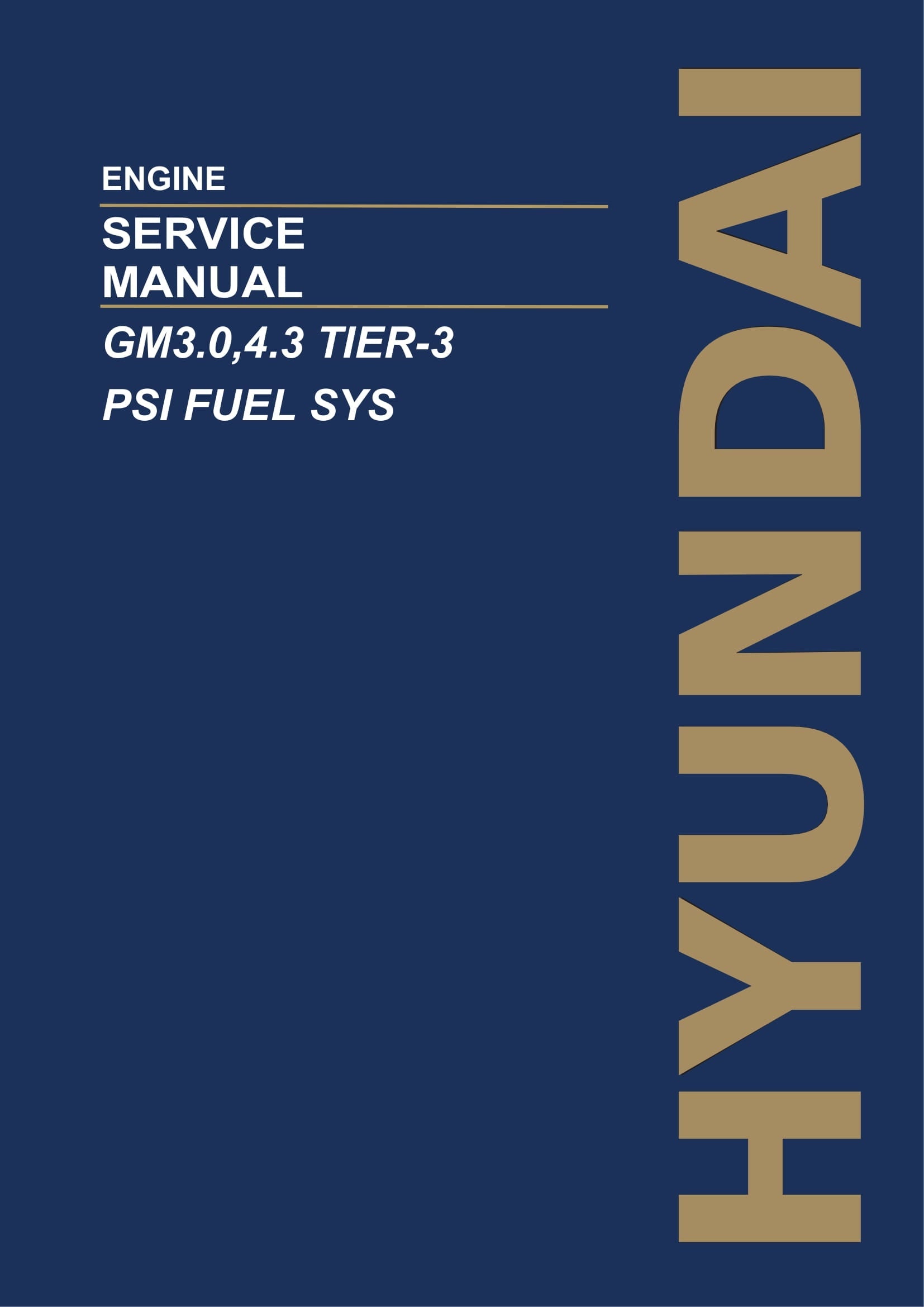Hyundai GM3.0 4.3 TIER-3 PSI FUEL SYS ENGINE Service Paper Manual