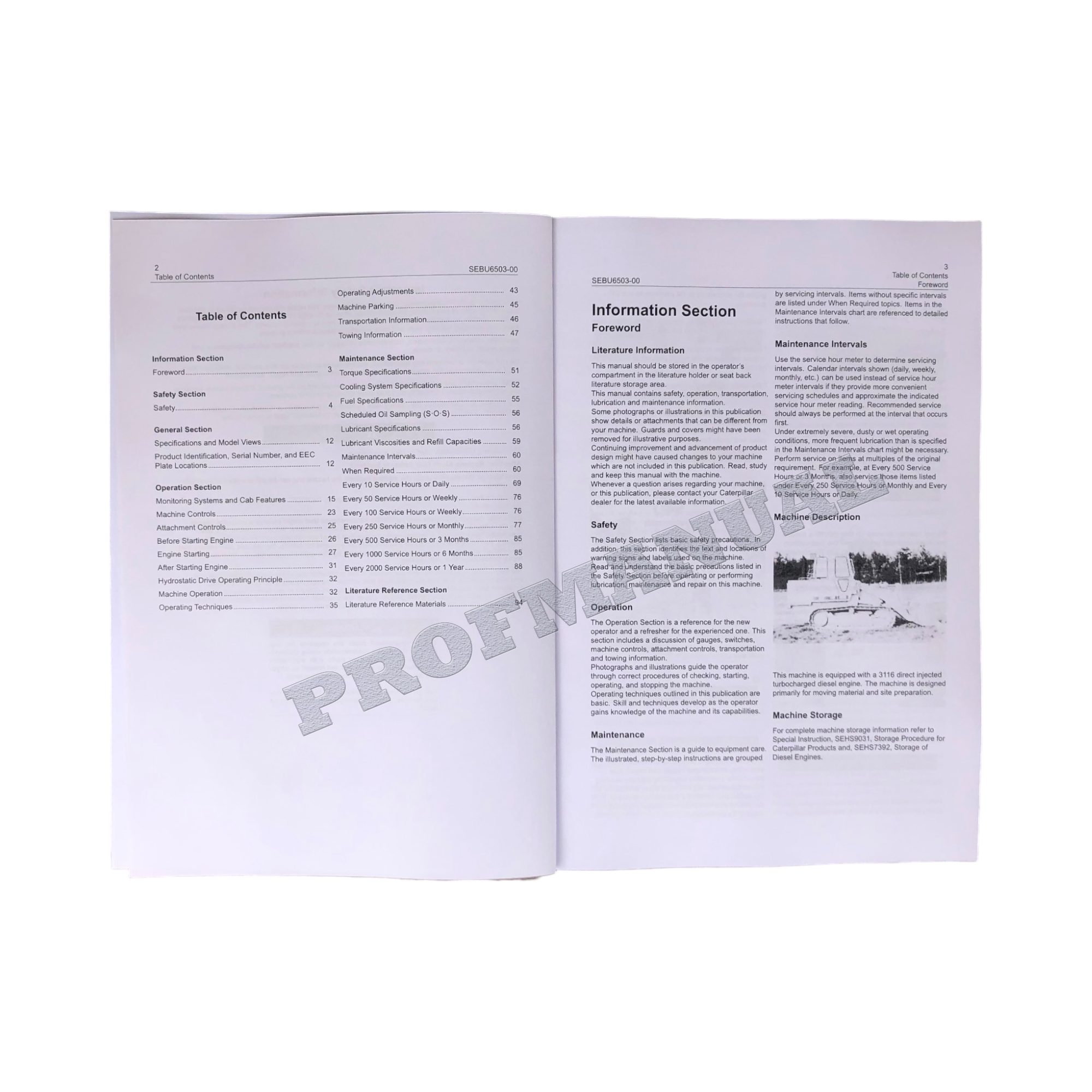 Manual de mantenimiento del operador del cargador de cadenas Caterpillar 953B