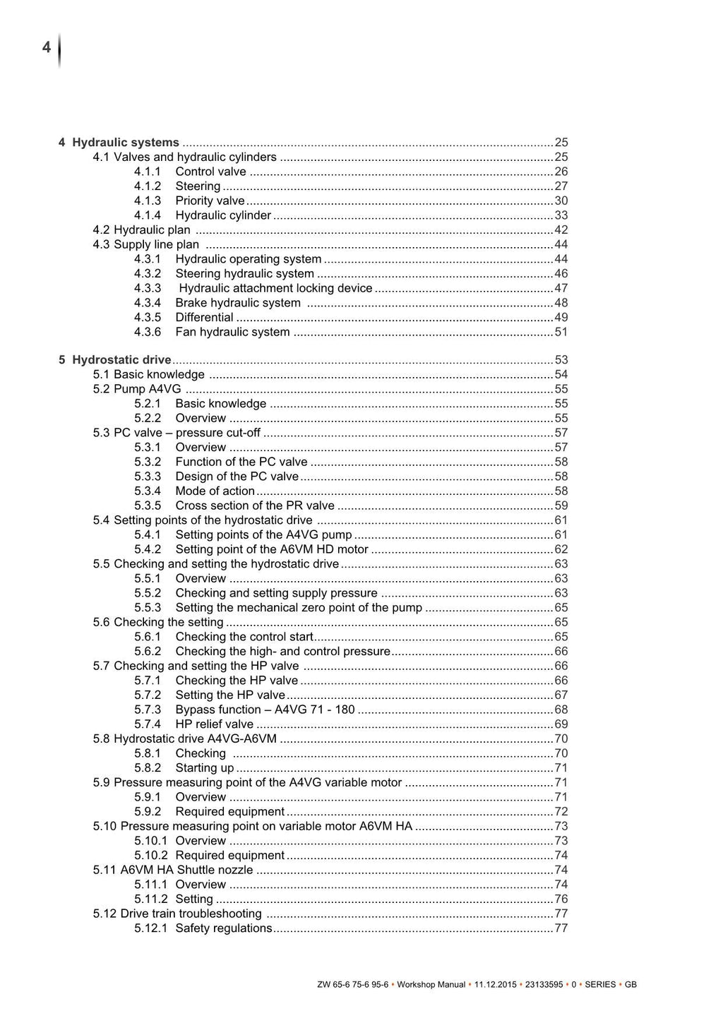 Hitachi ZW65-6 ZW75-6 ZW95-6 Wheel Loader Workshop Manual