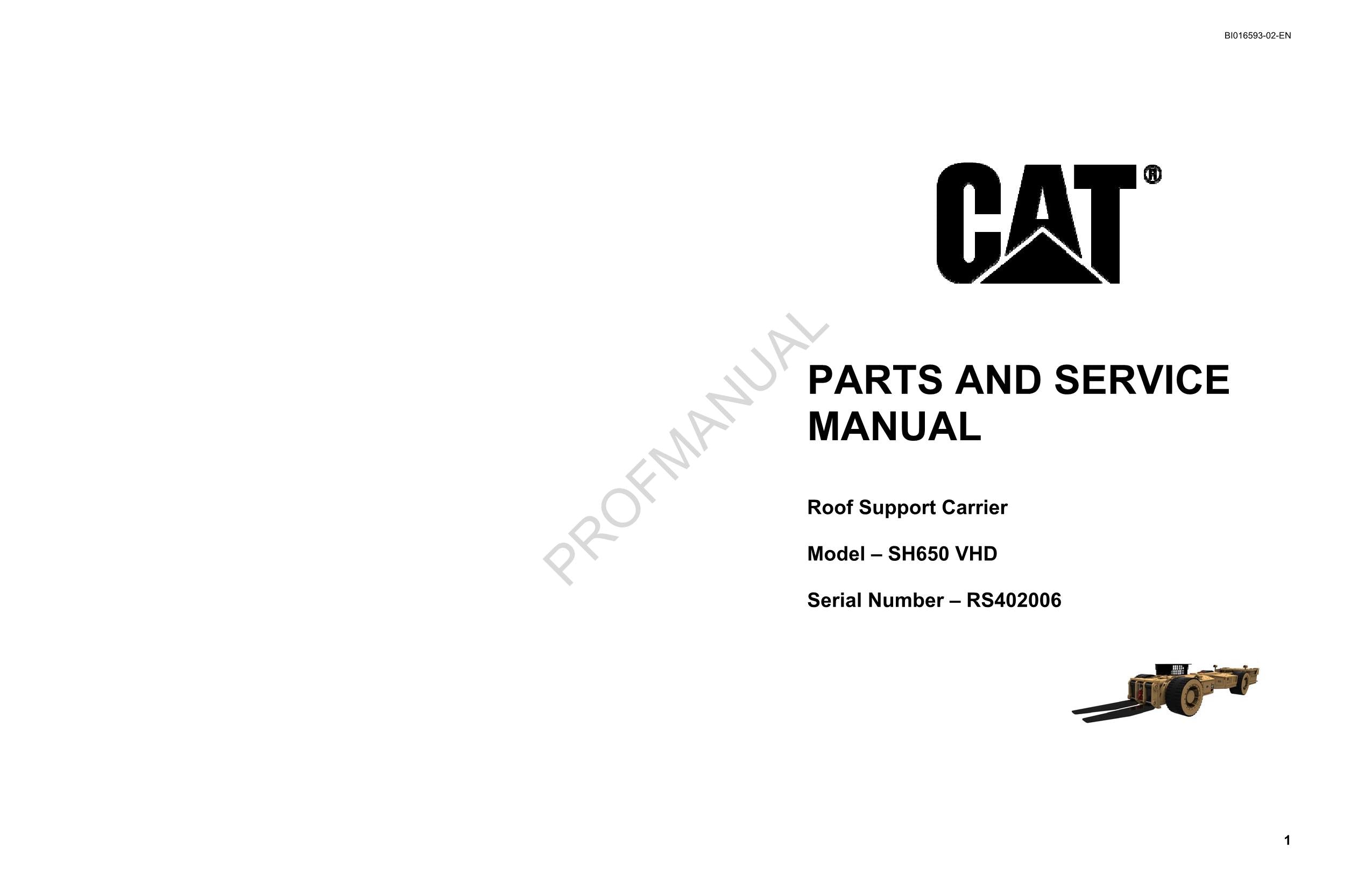 Catálogo de piezas de tajo largo subterráneo Caterpillar SH650 VHD Manual ser RS402006