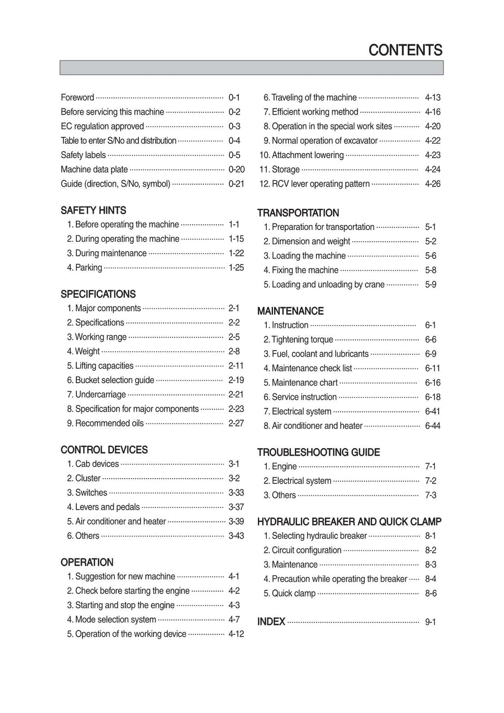 Hyundai HX225S L CRAWLER EXCAVATOR Operators Maintenance Manual