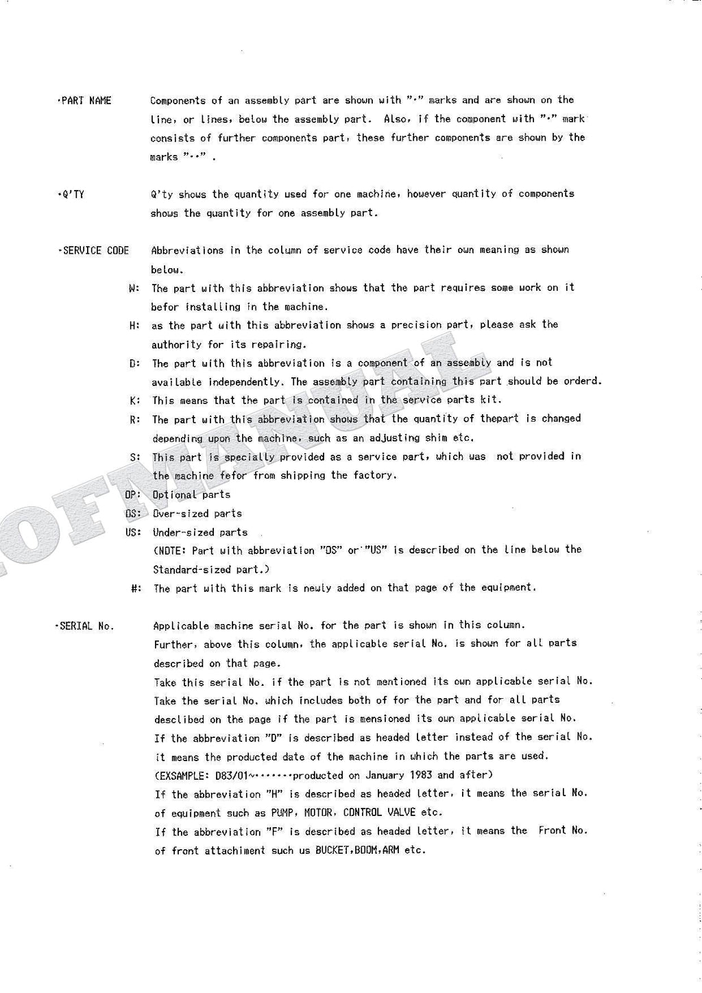 HITACHI UH04M-7 Excavator Parts Catalog Manual P157-3-1