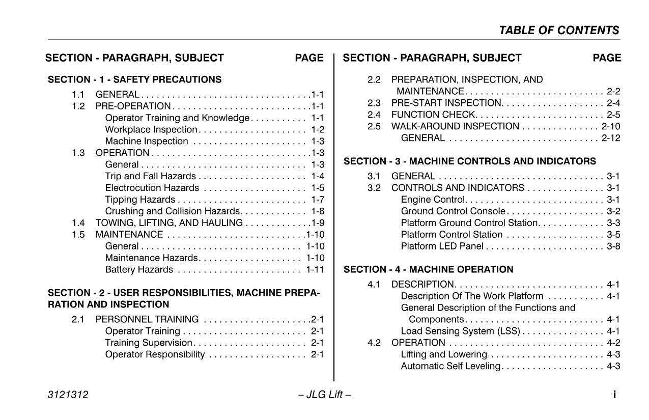 LIFTLUX 245-12 Scissor Lift Maintenance Operation Operators Manual