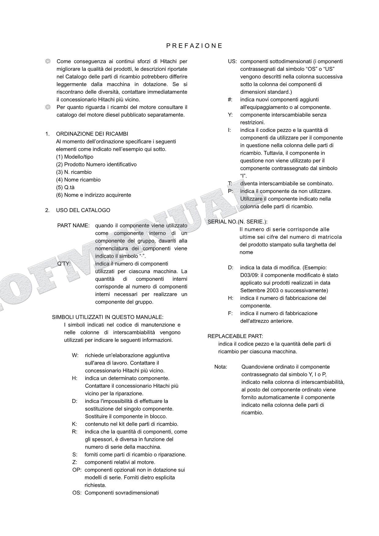 Manual del catálogo de piezas de la excavadora estándar con brazo deslizante HITACHI ZX225US ZX225USR