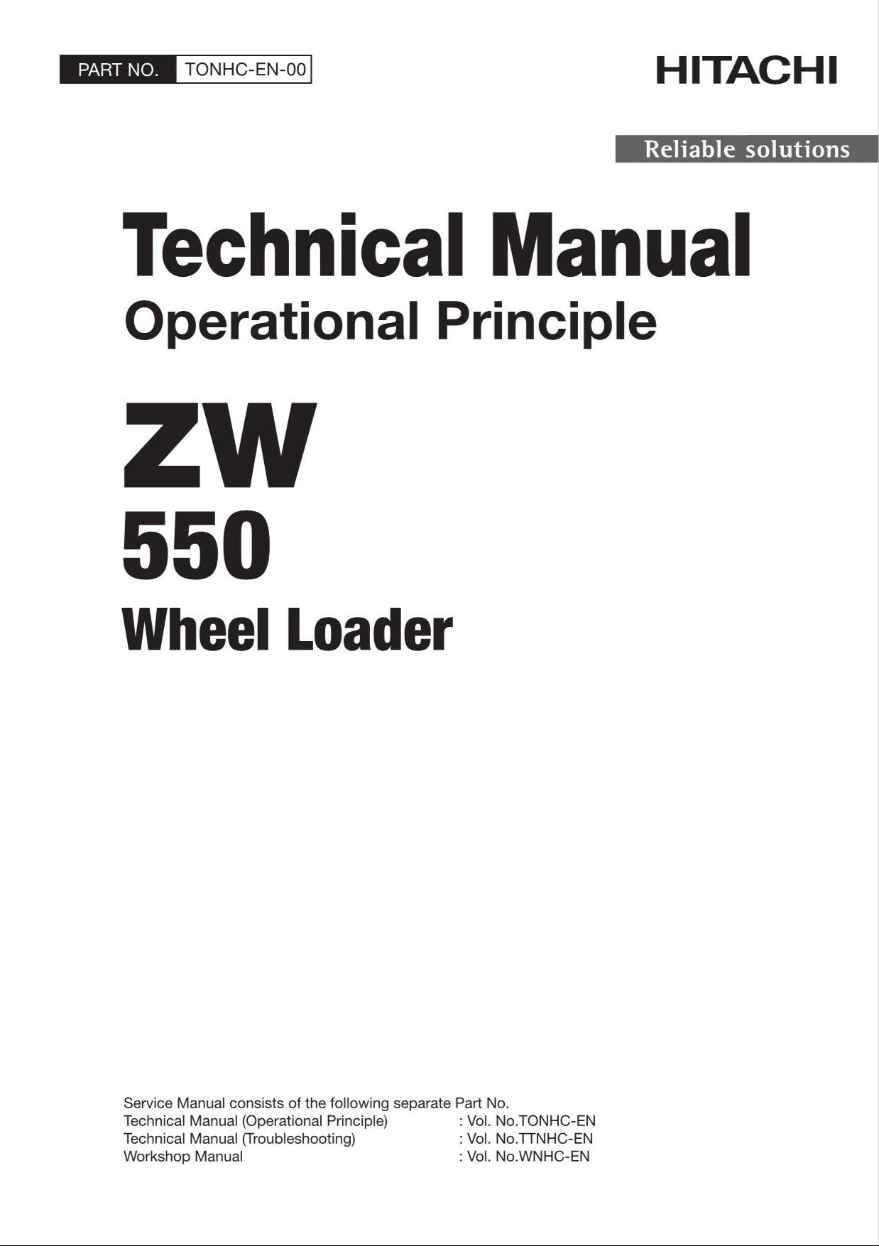 Hitachi ZW550 Wheel Loader Technical Manual Operational Principle TONHC-EN-00