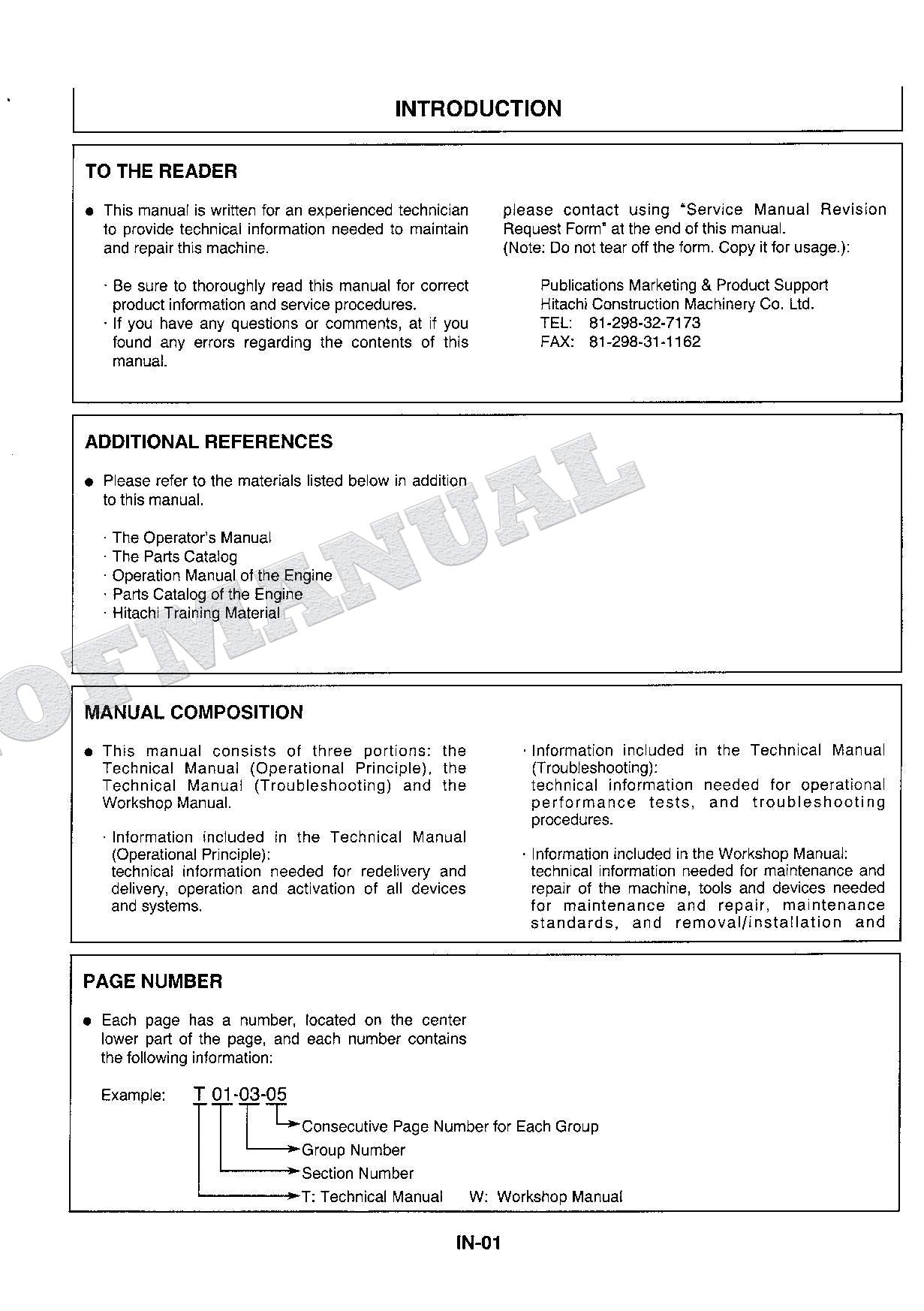 HITACHI EX300-3C Excavator Repair Service Workshop manual
