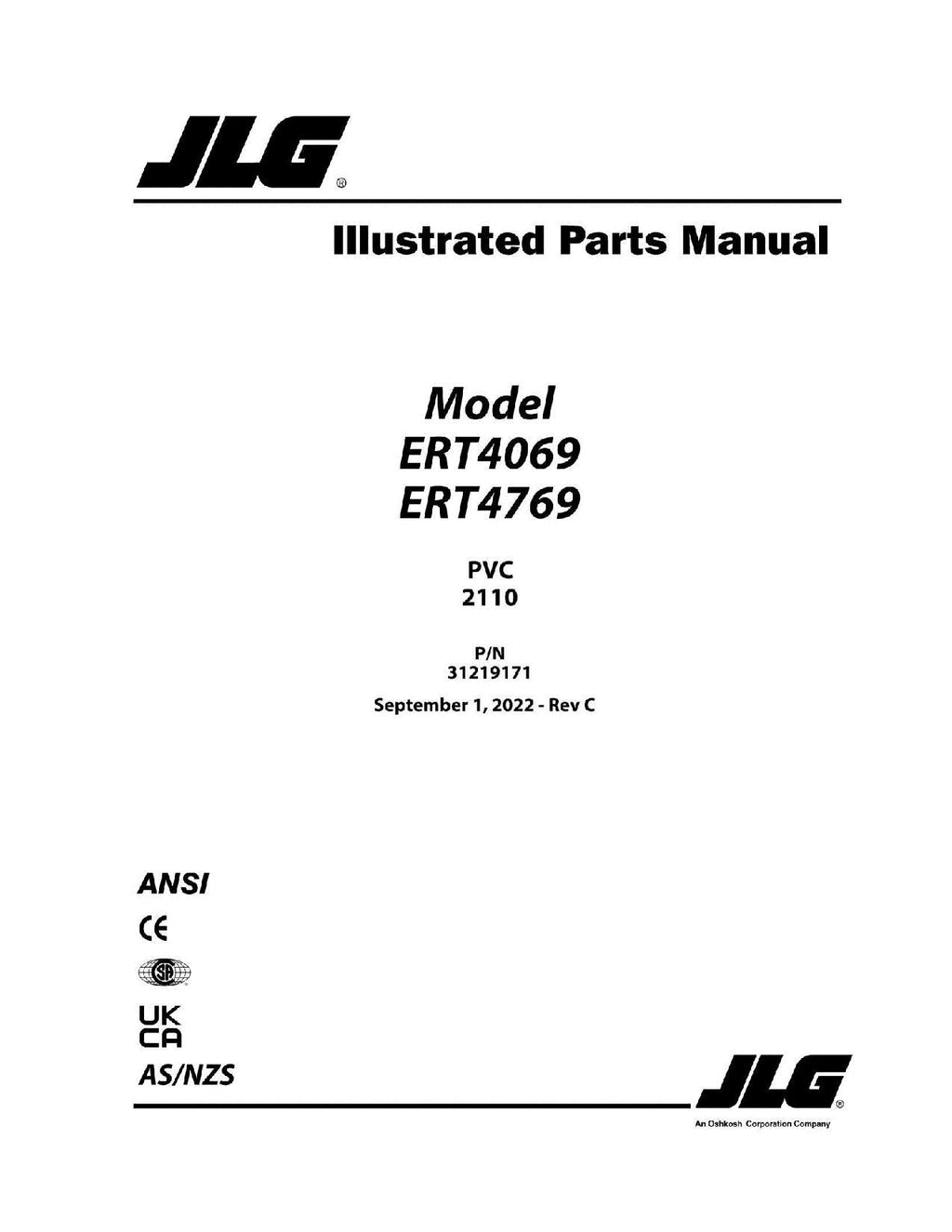 Catálogo de piezas del elevador de tijera JLG ERT4069 ERT4769 Manual 31219171