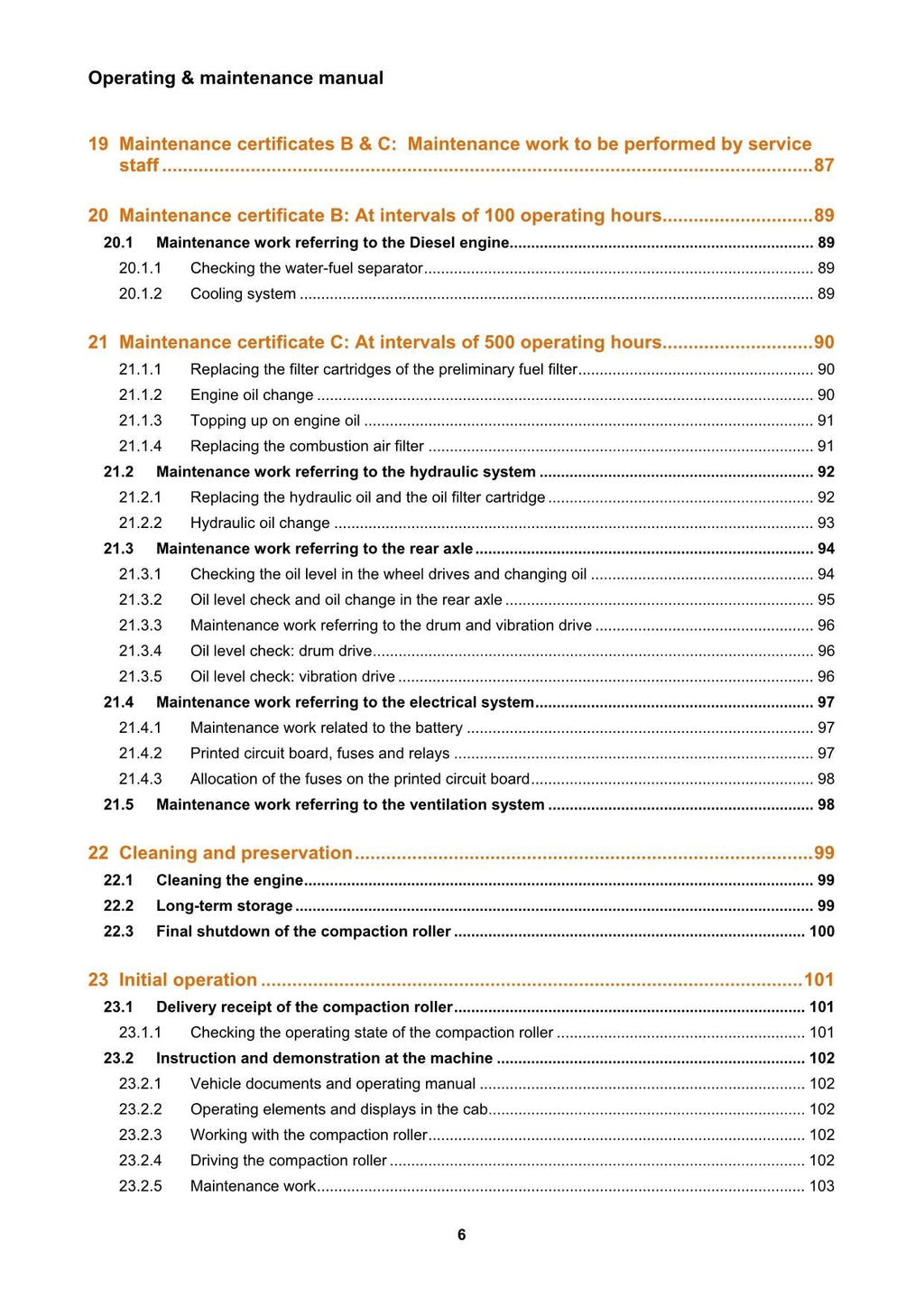 Hyundai HR70C-9 TIER4F ROAD ROLLER Operators Maintenance Manual