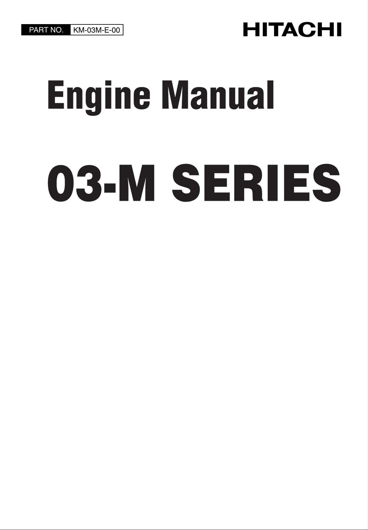 Hitachi 03-M series Wheel Loader Engine Manual