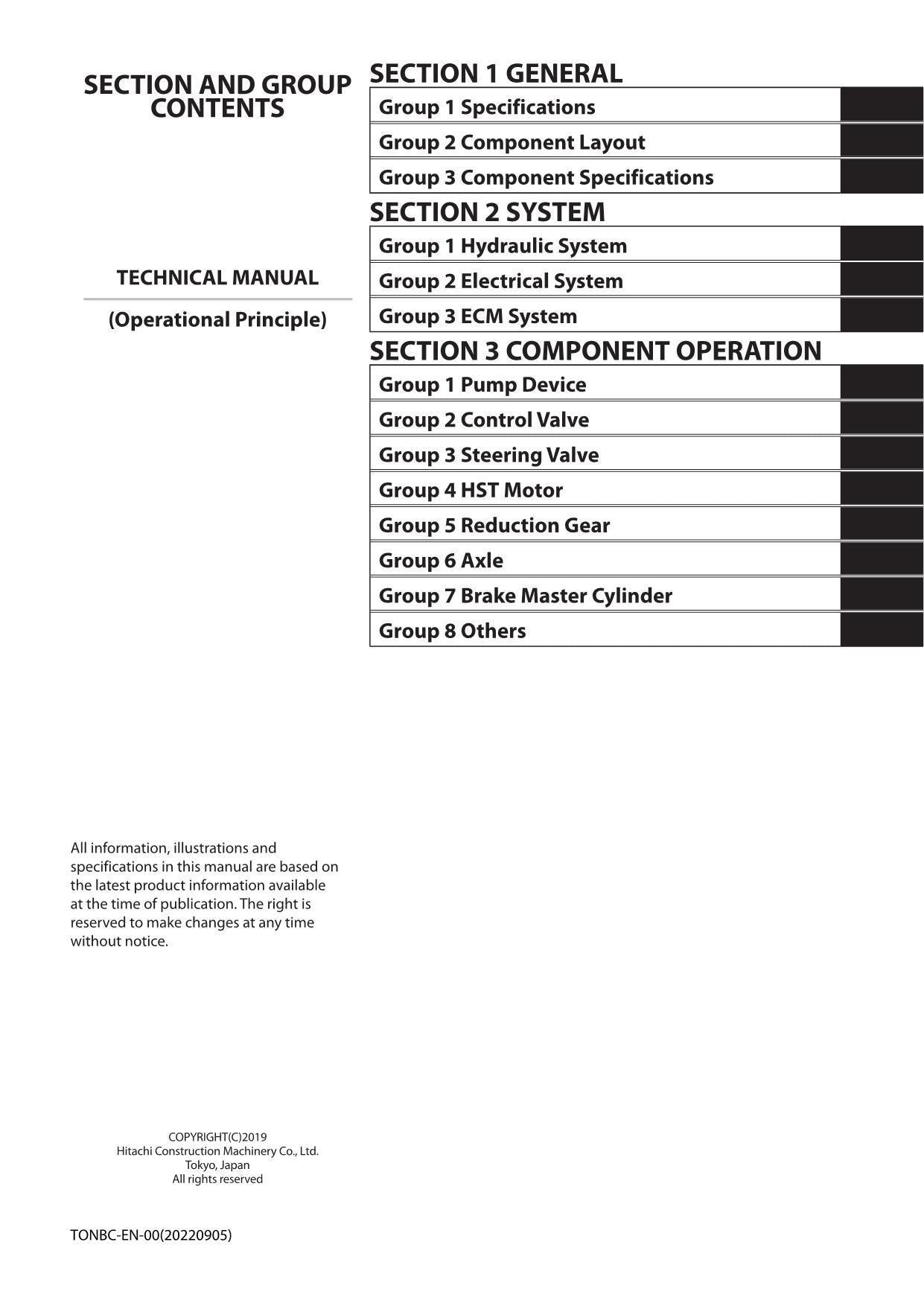Hitachi ZW40-5B ZW50-5B Wheel Loader Technical Manual Operational Principle