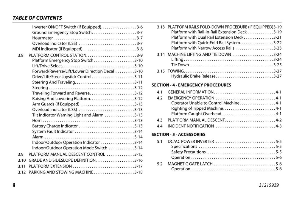 JLG R1532i R1932 R1932i Scissor Lift Maintenance Operators Manual 31215929