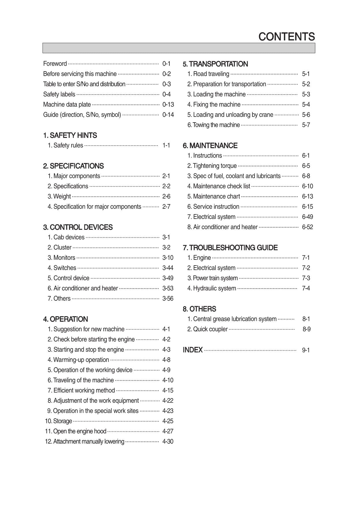 Manual de mantenimiento del operador de la cargadora de ruedas Hyundai HL975 T3