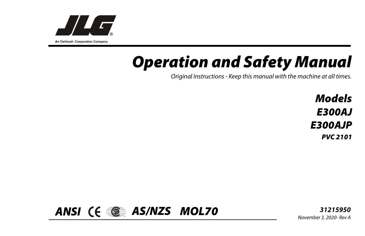 Manual del operador de mantenimiento y operación de la plataforma elevadora JLG E300AJ E300AJP 31215950