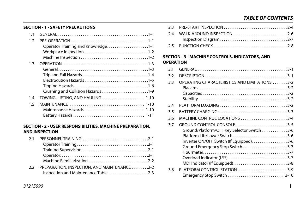 JLG R2632 R3246 Scissor Lift Maintenance Operation Operators Manual 31215090