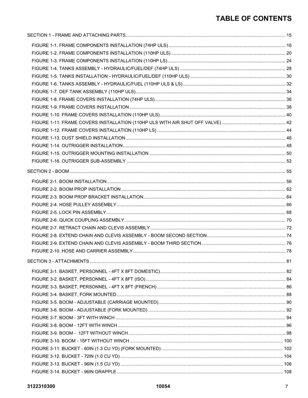 SKYTRAK 10054 Telehandler Parts Catalog Manual