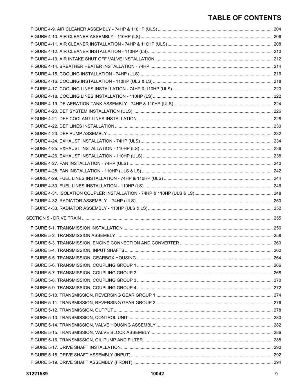 SKYTRAK 10042  Telehandler Parts Catalog Manual 31221589