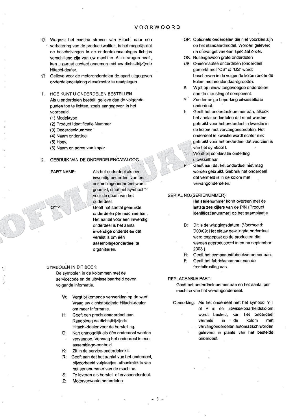 HITACHI ZAXIS ZX160LC Excavator Parts Catalog Manual SN 005001-
