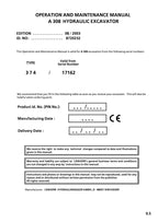 Liebherr A308 Excavator  Operators manual
