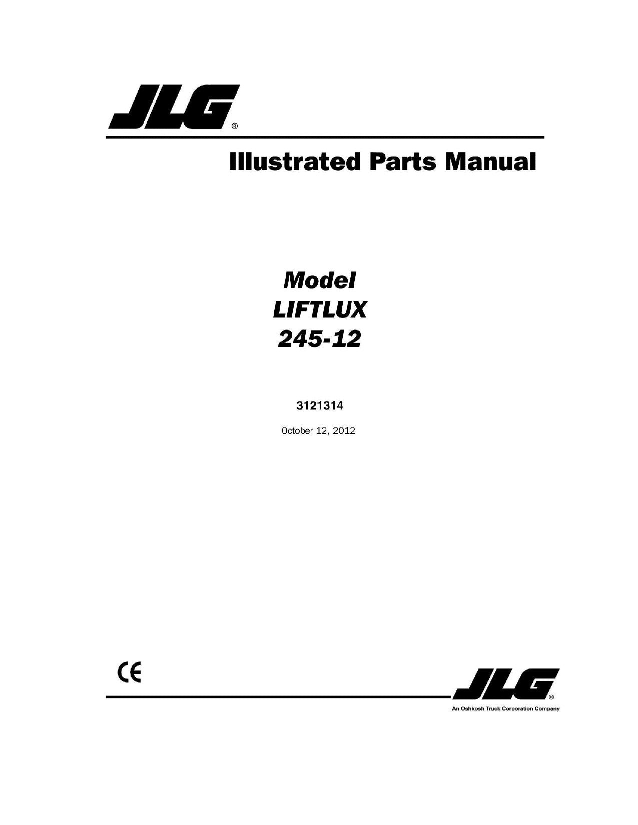 LIFTLUX 245-12 Scissor Lift Parts Catalog Manual