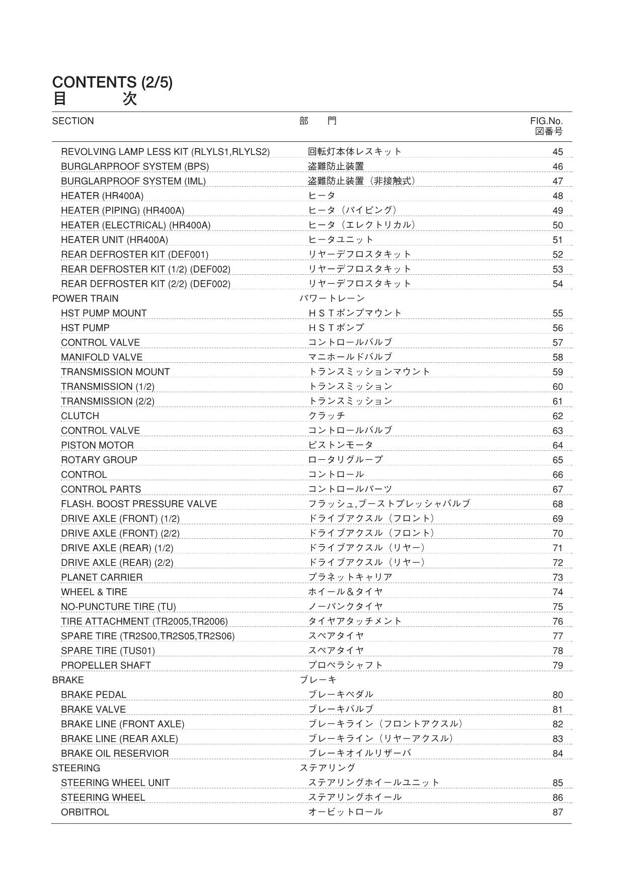 Hitachi LX70HD-7 Wheel Loader Parts Catalog Manual SN 000101-up