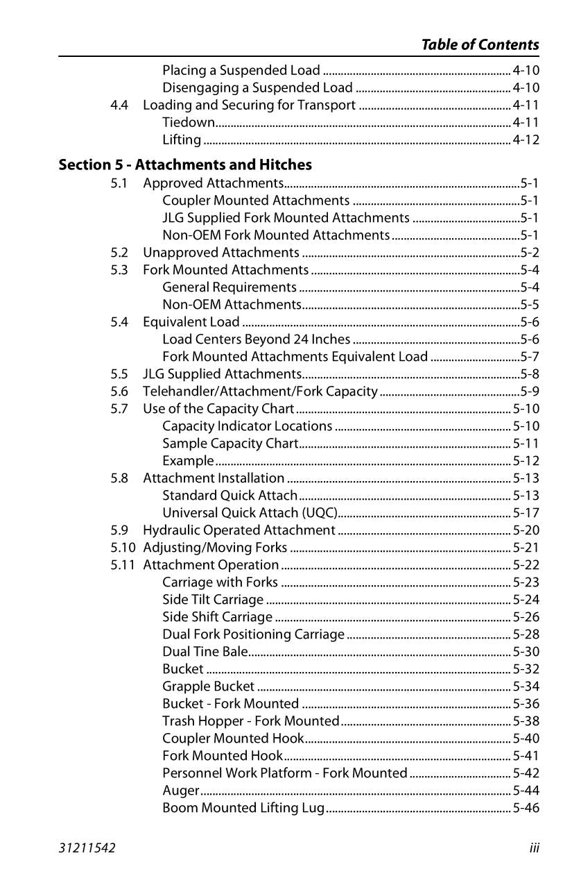 Manual del operador de mantenimiento y operación del manipulador telescópico JLG G5-18A 31211542