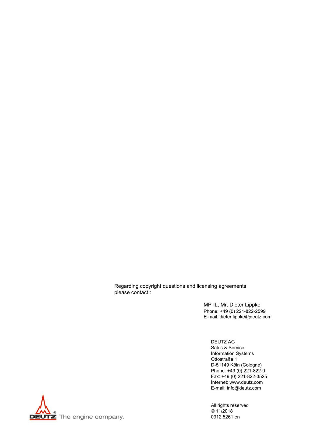 Deutz Hitachi TD TCD 2.9 L4 Engine Wheel Loader Workshop Manual