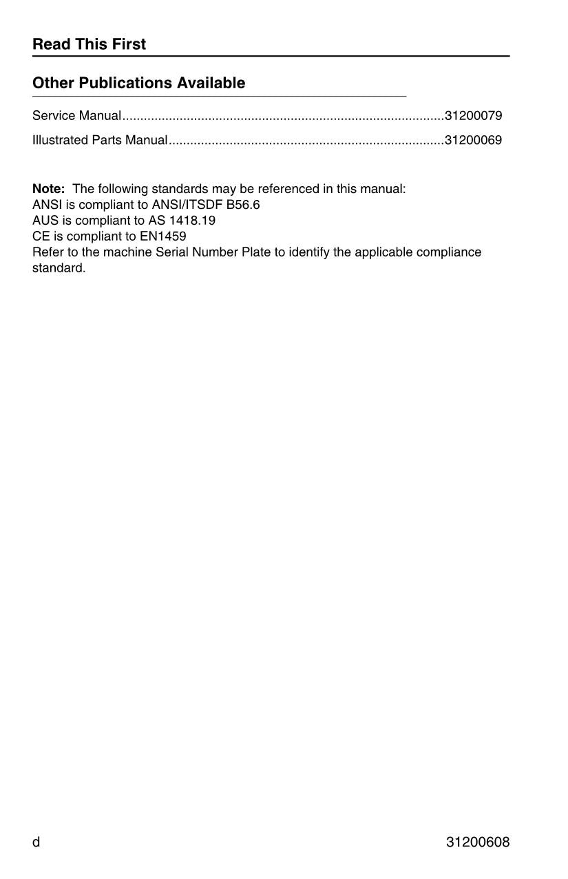 JLG 1044C-54 Series II Telehandler Maintenance Operation Operators Manual