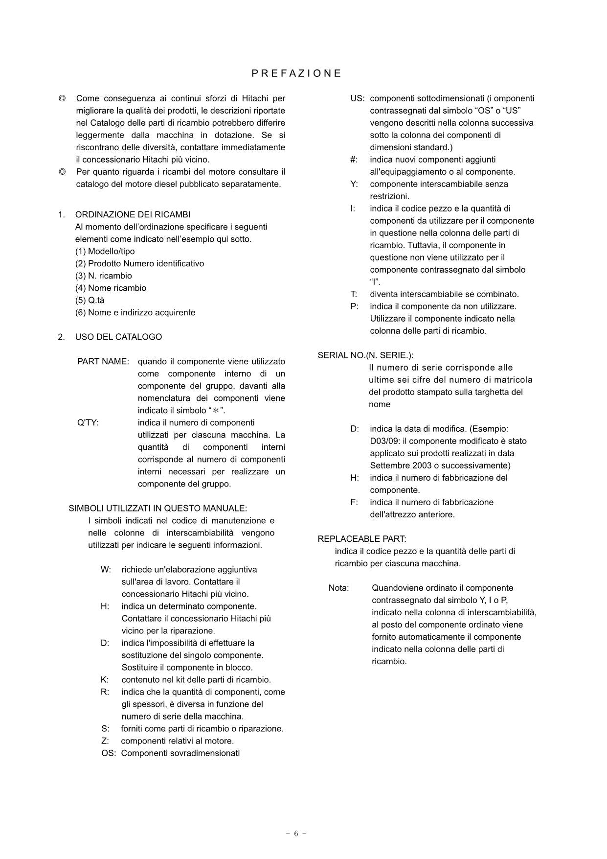 Hitachi ZW180-5A Wheel Loader Parts Catalog Manual SN 000101-up