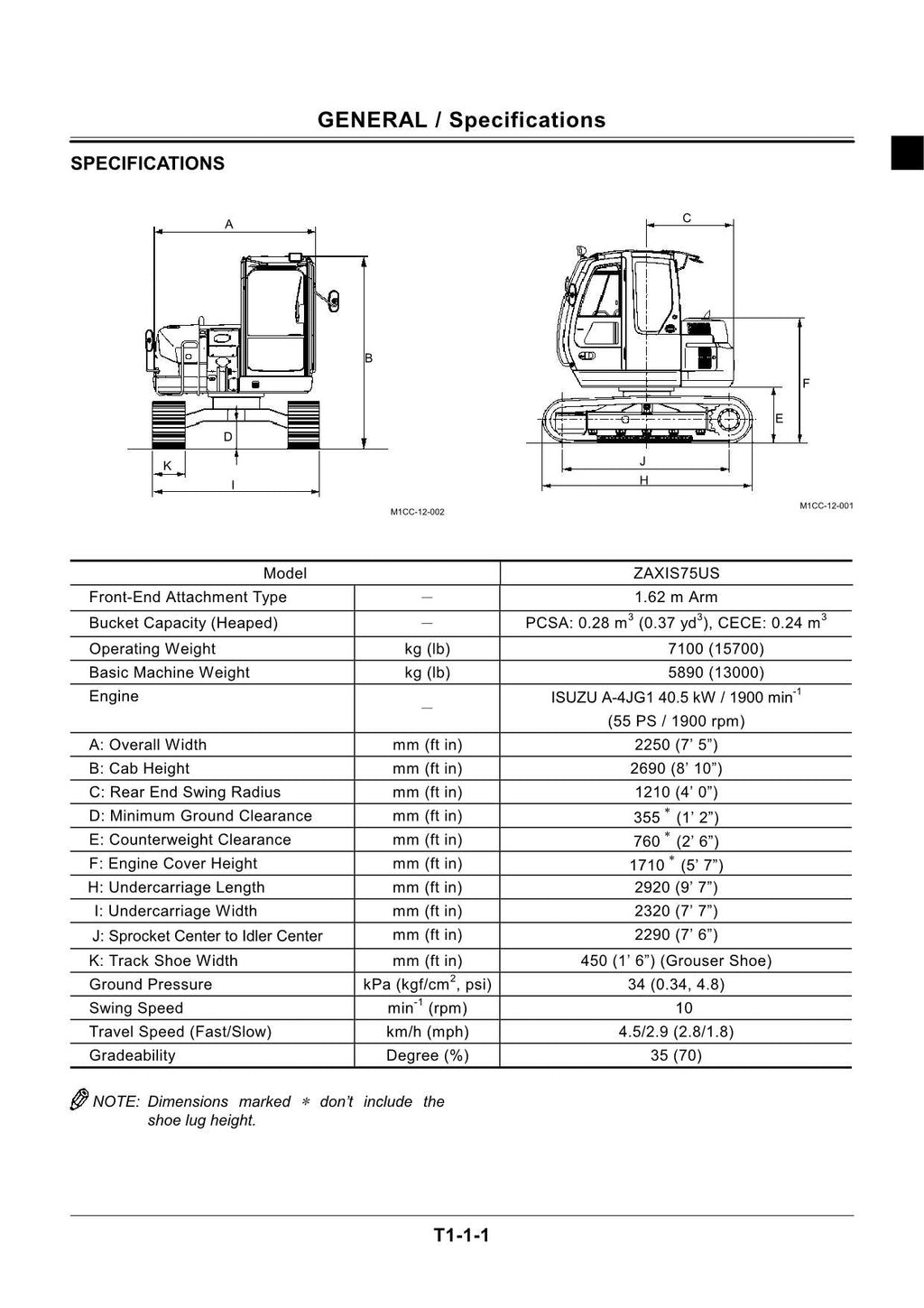 HITACHI ZAXIS ZX75US Excavator Operational Principle Technical Manual