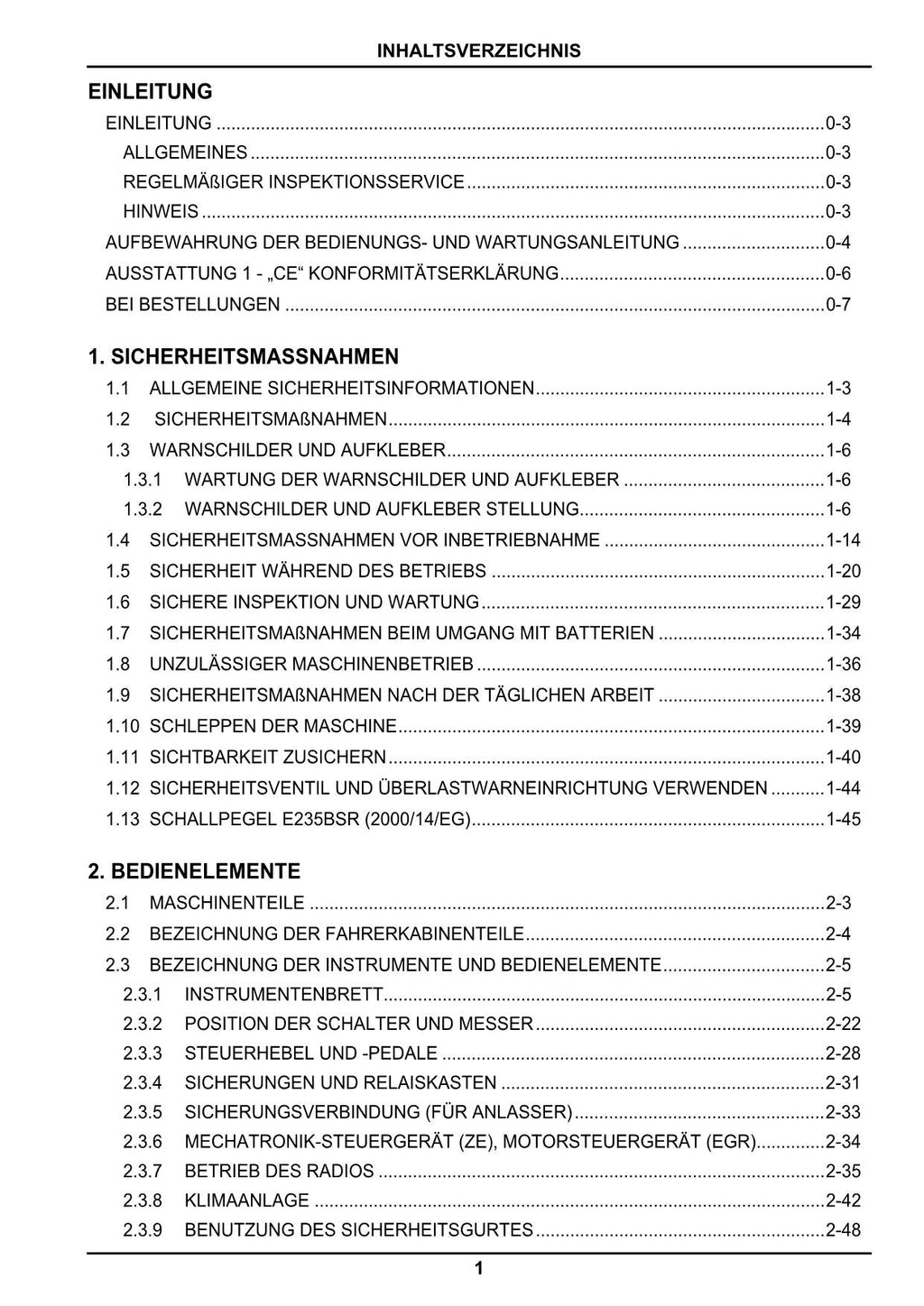 New Holland E235BSR Bagger Betriebsanleitung