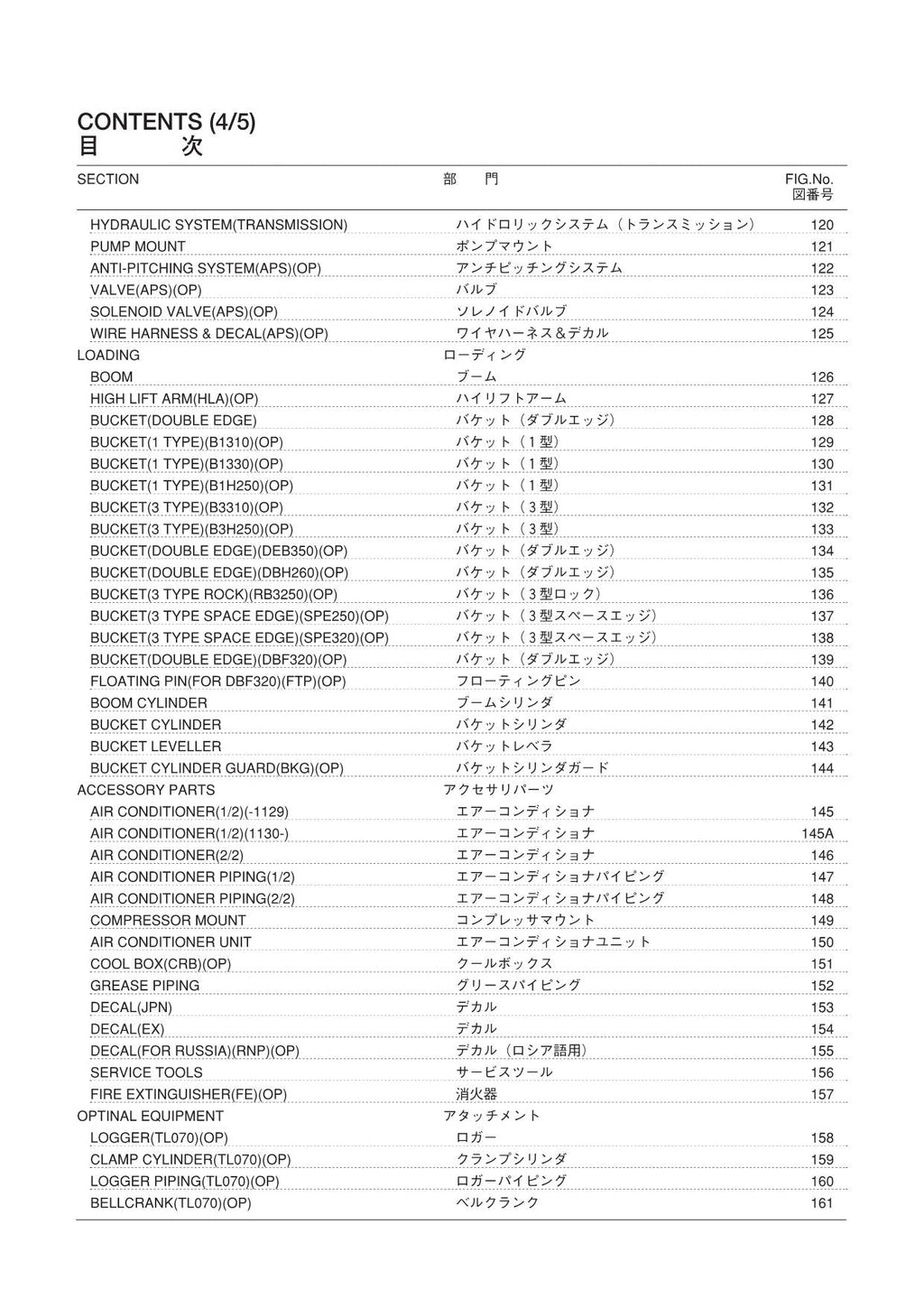 Hitachi LX160-7 Wheel Loader Parts Catalog Manual SN 001101-up PW-667E-H