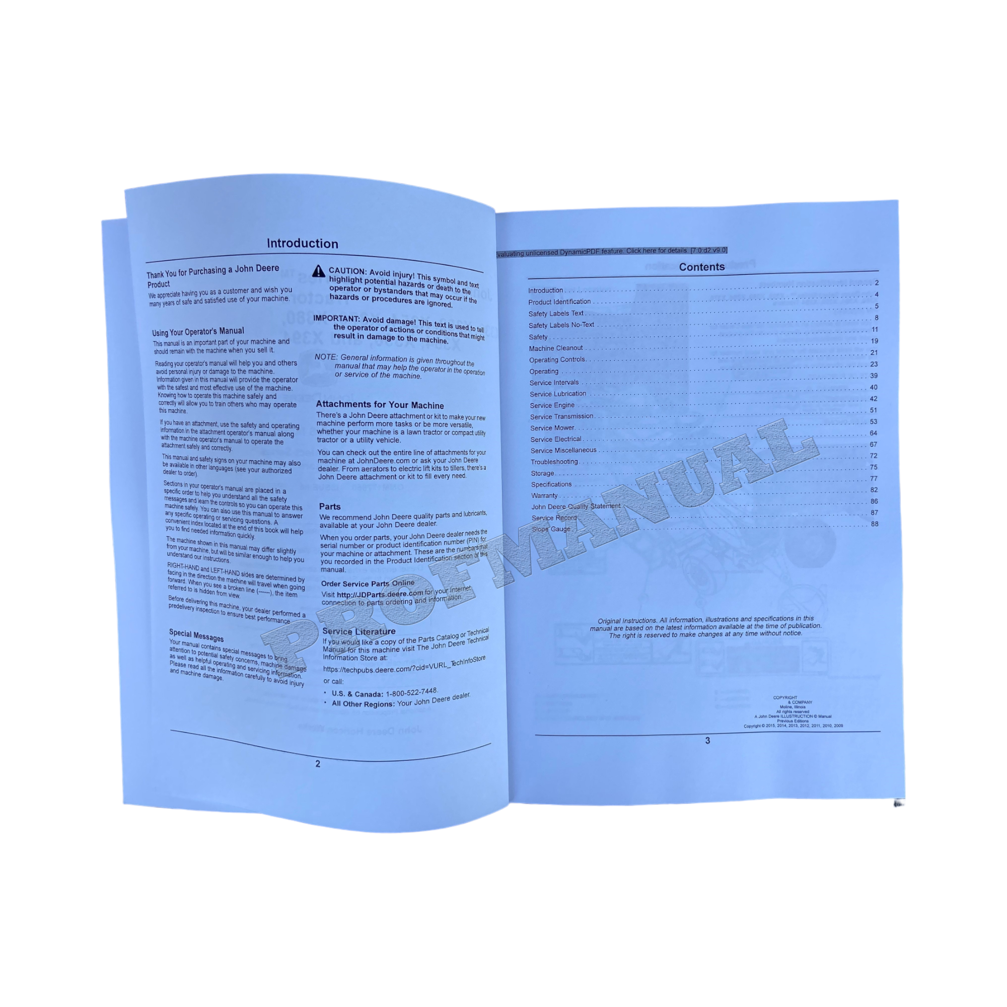 JOHN DEERE X330 X350 X354 X370 X380 TRACTOR OPERATORS MANUAL + !BONUS!