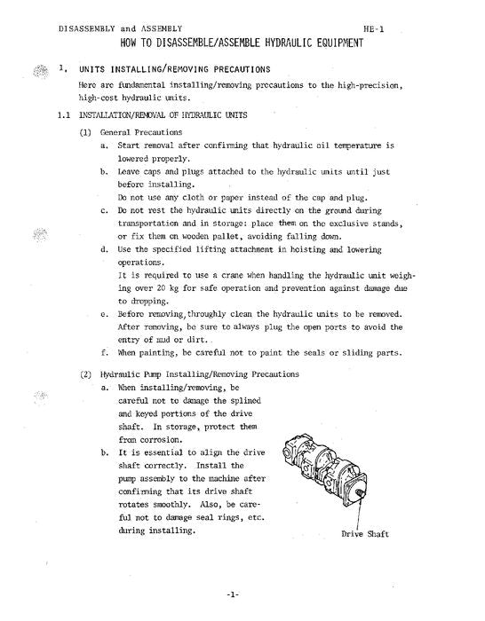 HITACHI UH143 EXCAVATOR SERVICE MANUAL