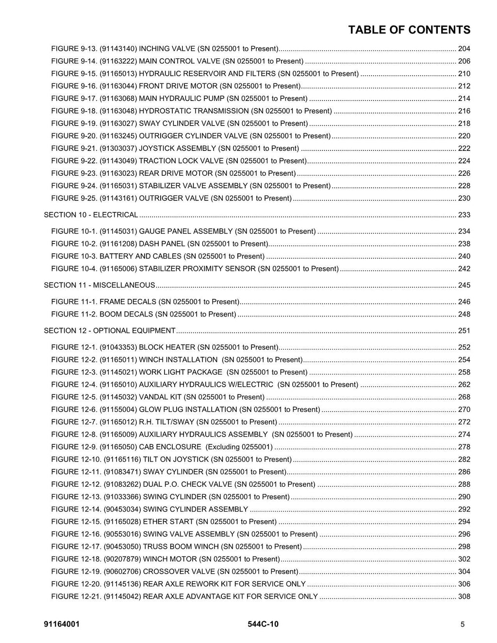 GRADALL JLG 544C-10 Telehandler Parts Catalog Manual