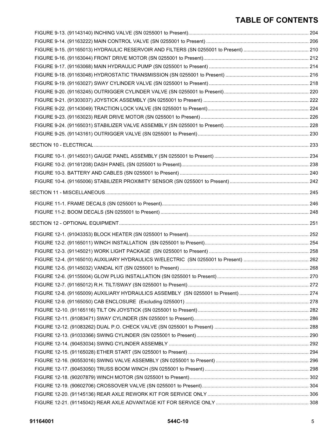GRADALL JLG 544C-10 Telehandler Parts Catalog Manual