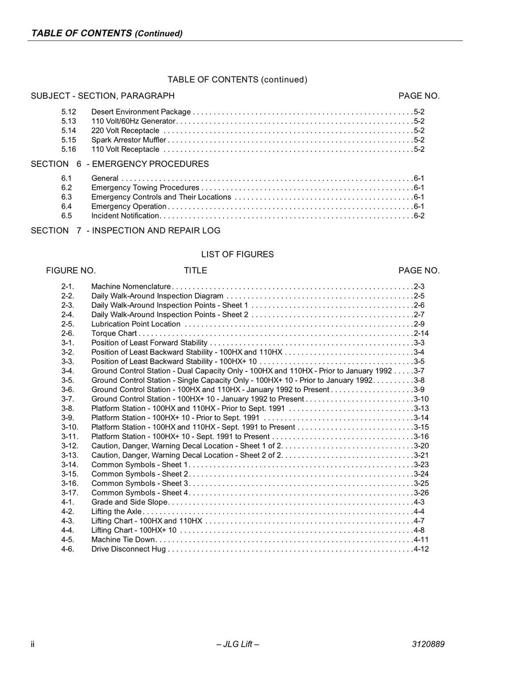 Manual del operador de mantenimiento de plataformas elevadoras JLG 100HX 100HX+10 110HX 3120889