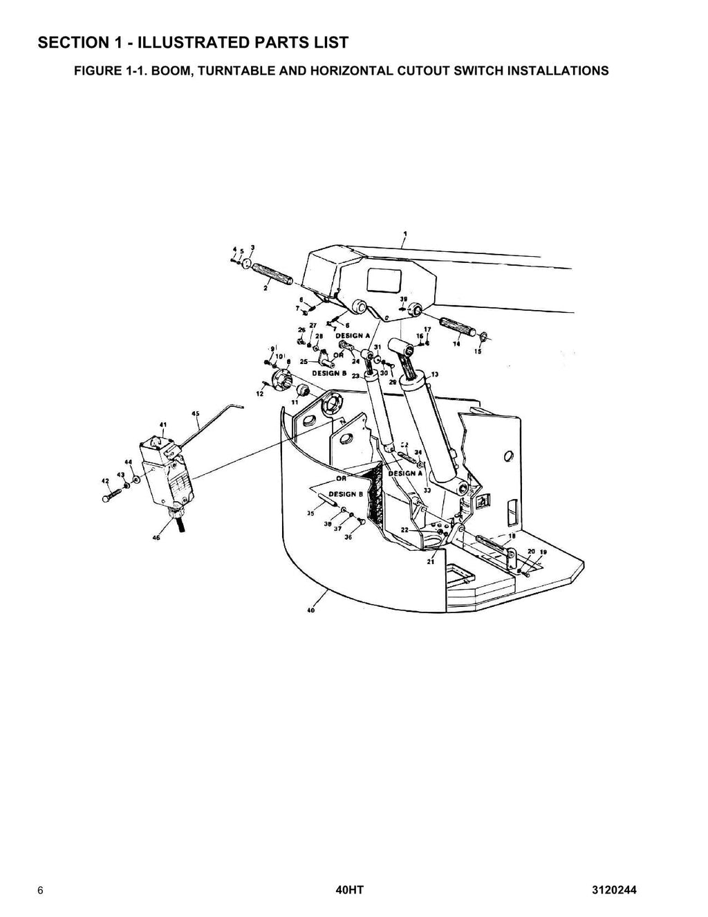 Manual del catálogo de piezas del elevador de pluma JLG 40HT