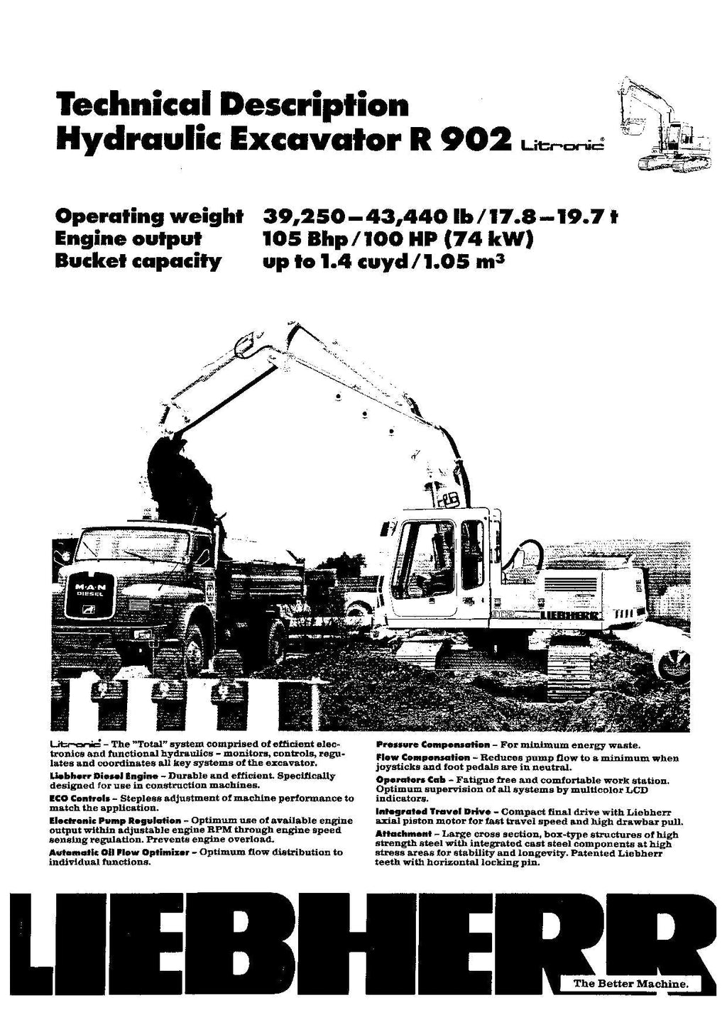 Liebherr R902 Litronic Excavator Operators manual serial 301