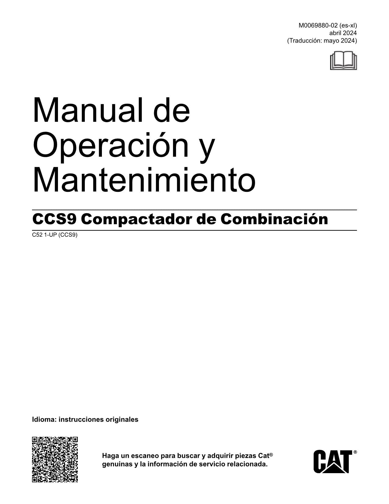 Caterpillar CCS9 Compactadora Manual de Operación y Mantenimiento Español