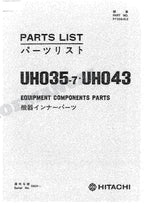 HITACHI UH-35-7 UH043 Equipment Component Excavator Parts Catalog Manual