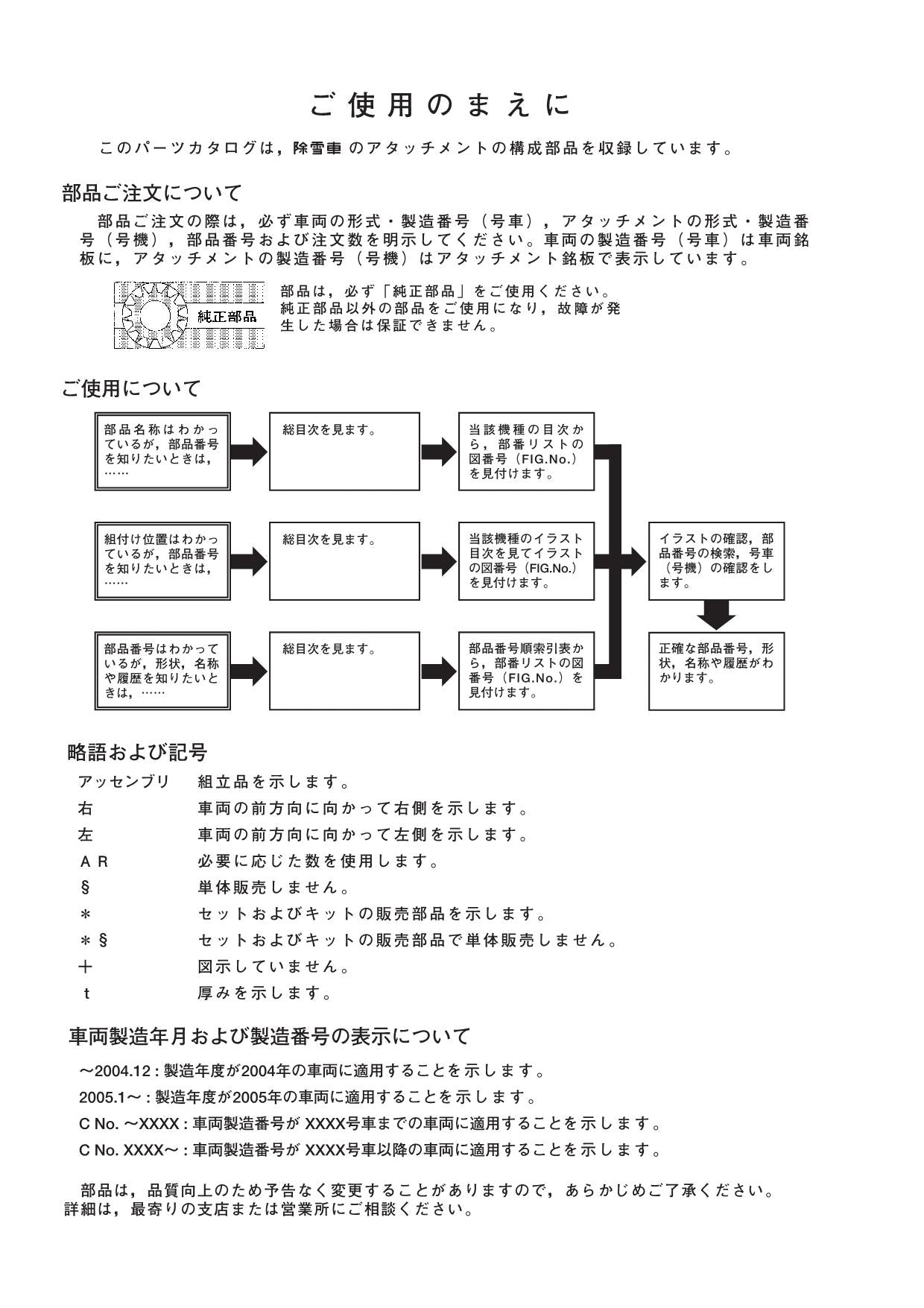 Hitachi LX70-7 Snow Removal Att Wheel Loader Parts Catalog Manual SN 000101-up