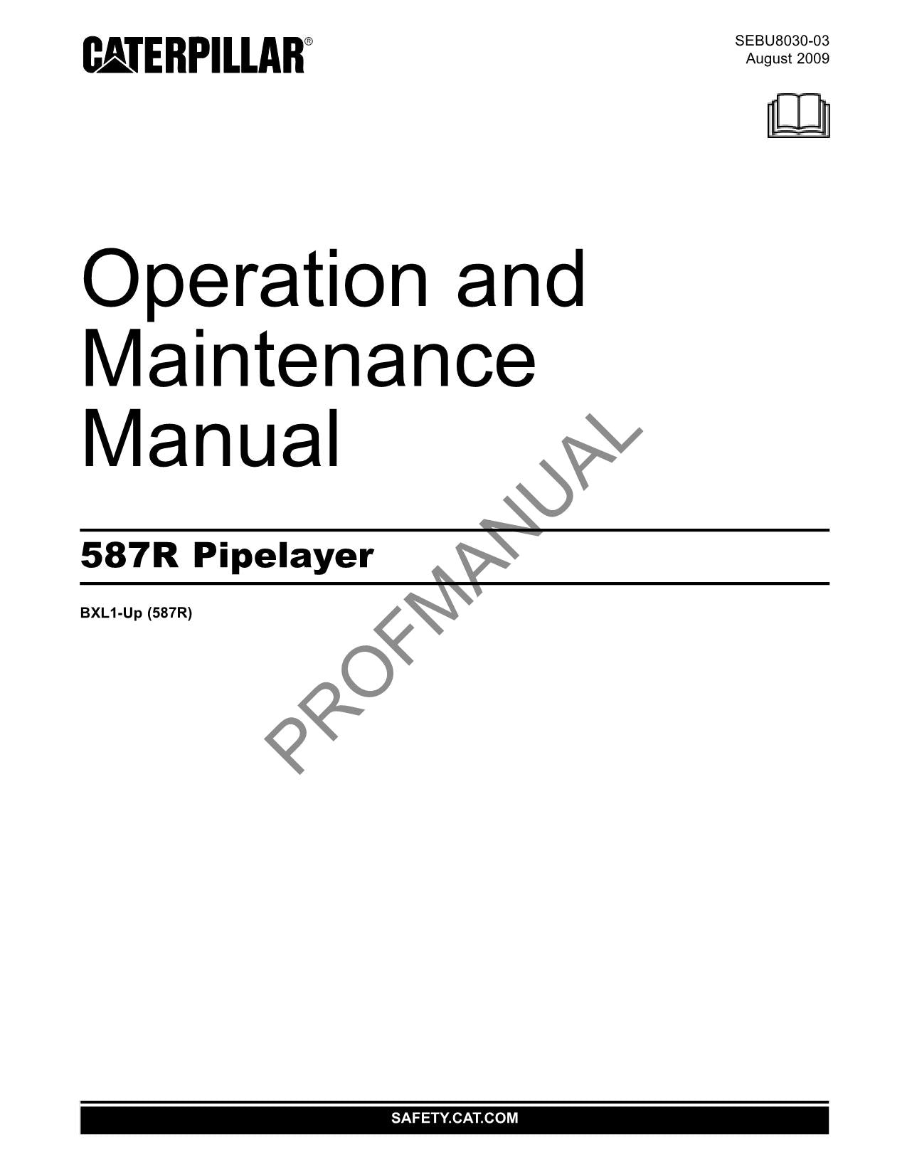 Manual de mantenimiento del operador del tiendetubos Caterpillar 587R