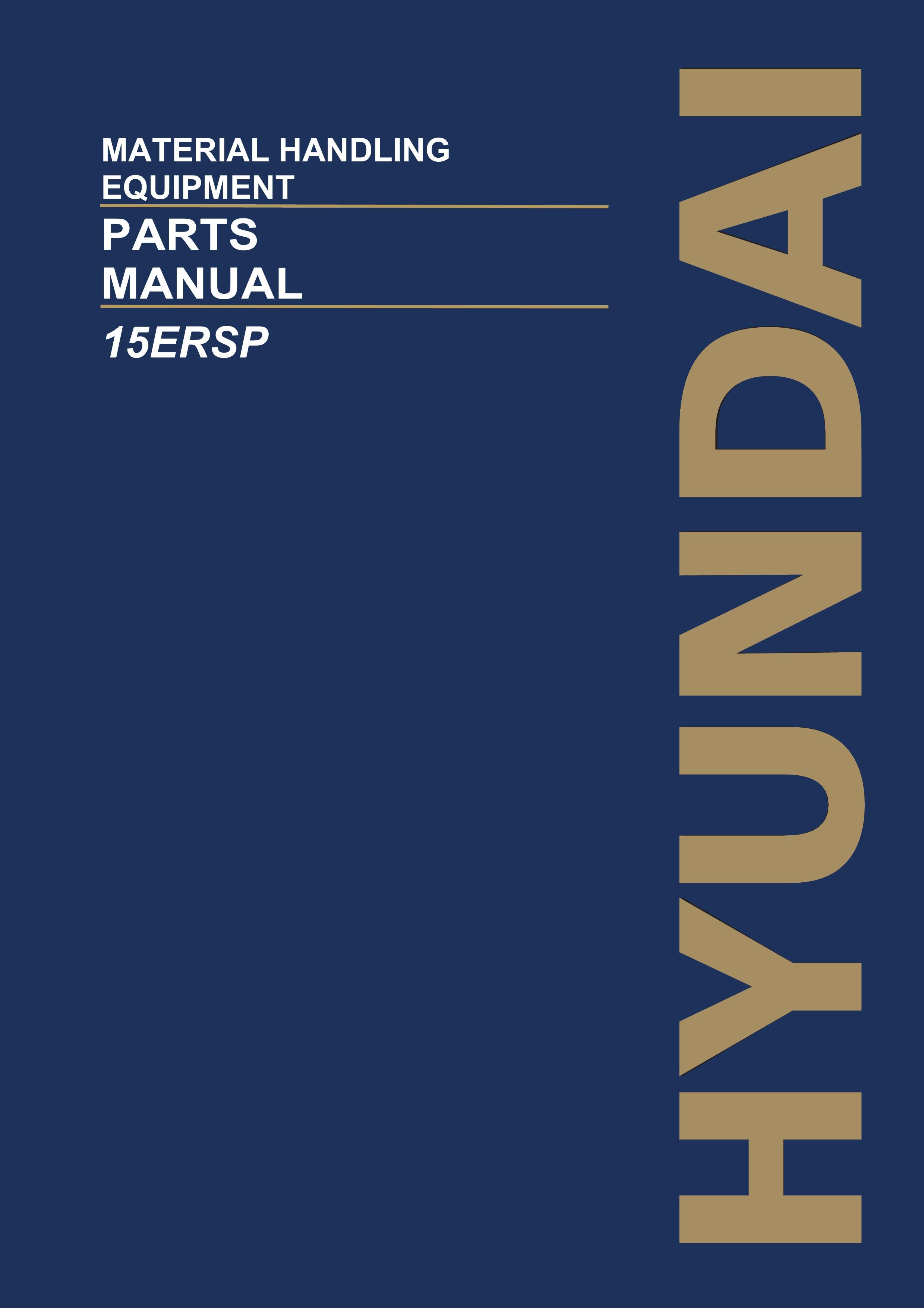 Hyundai 15ERSP Miscellaneous Storage Equipment Parts Catalog Manual