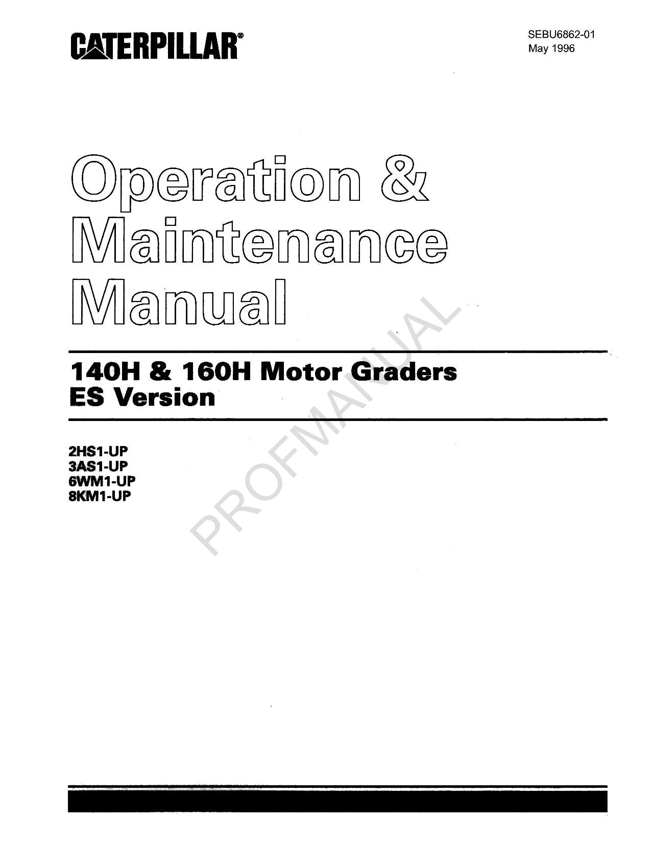 Manual de mantenimiento del operador de la motoniveladora Caterpillar 140H 160H versión ES