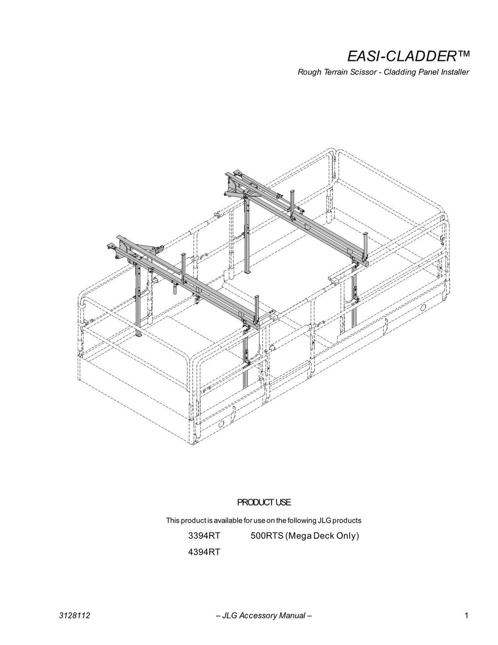 Manual de servicio y operación de accesorios JLG Easy-Cladder Plus