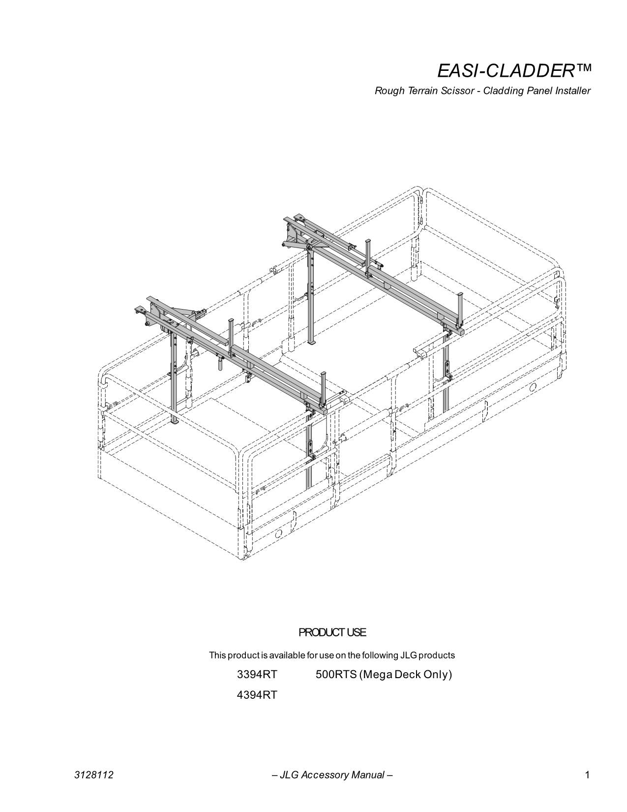 Manual de servicio y operación de accesorios JLG Easy-Cladder Plus