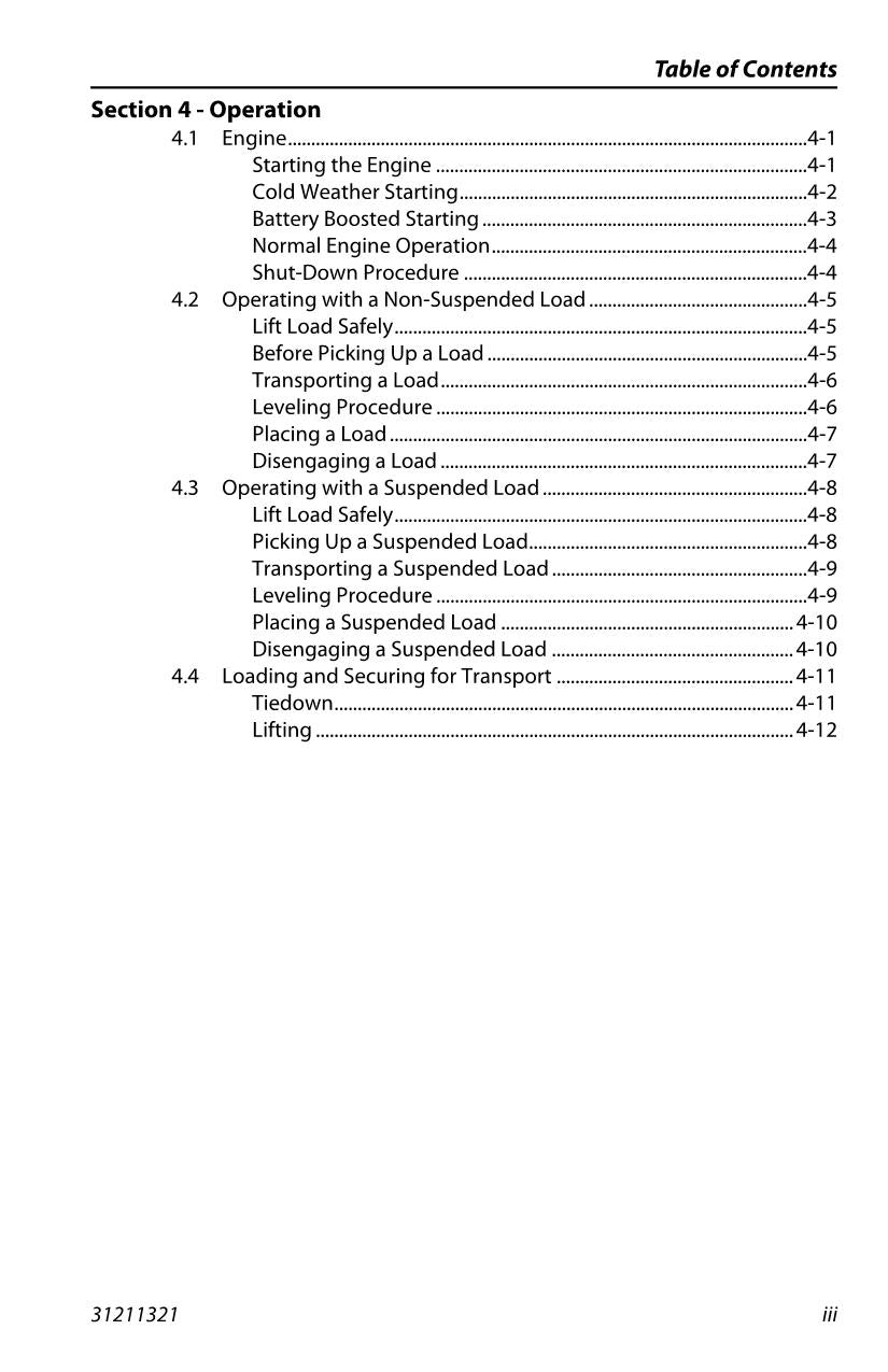 Manual del operador de mantenimiento y operación del manipulador telescópico JLG G5-18A 31211321
