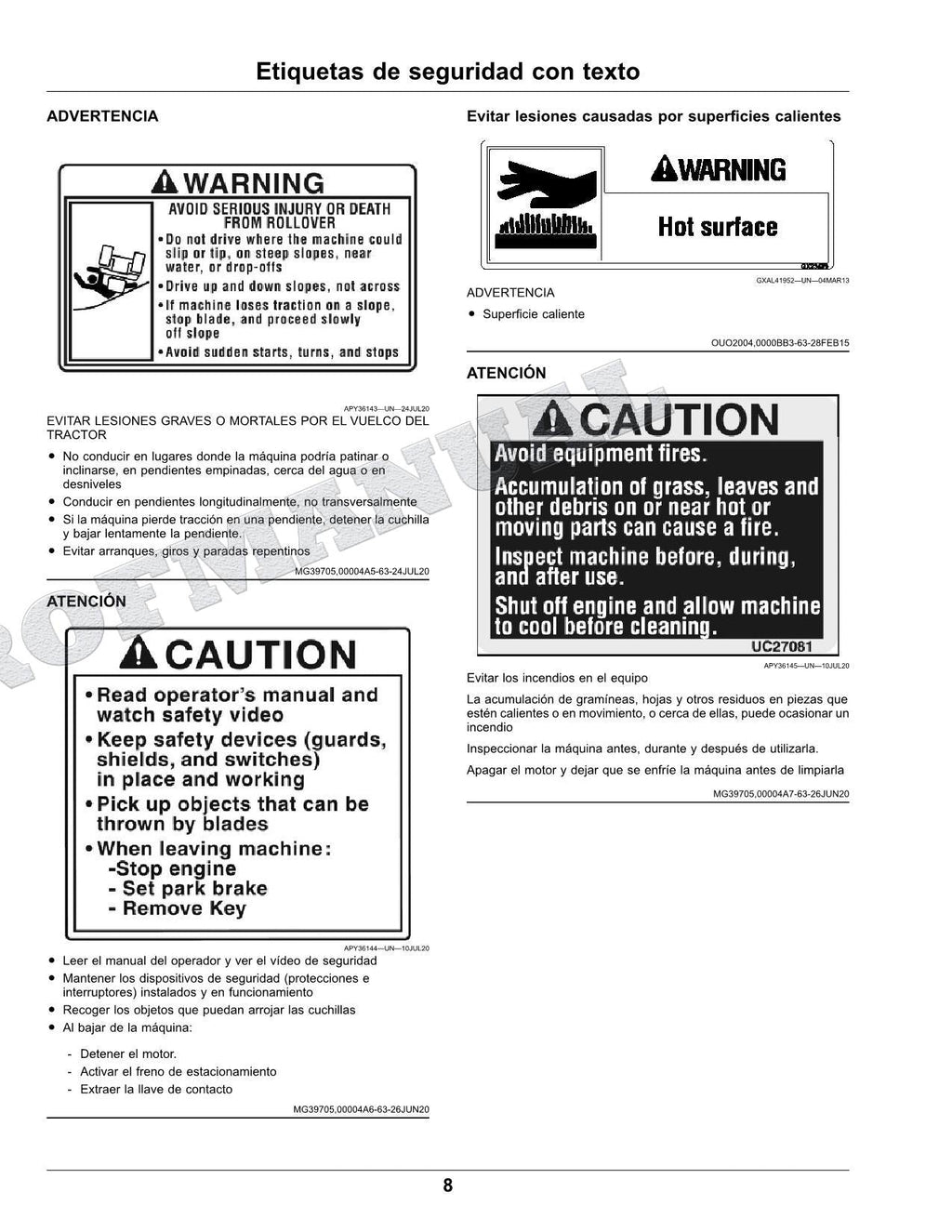 John Deere S180 S170 S100 S120 S110 S140 S130 S160 Tractor Manual del Operador