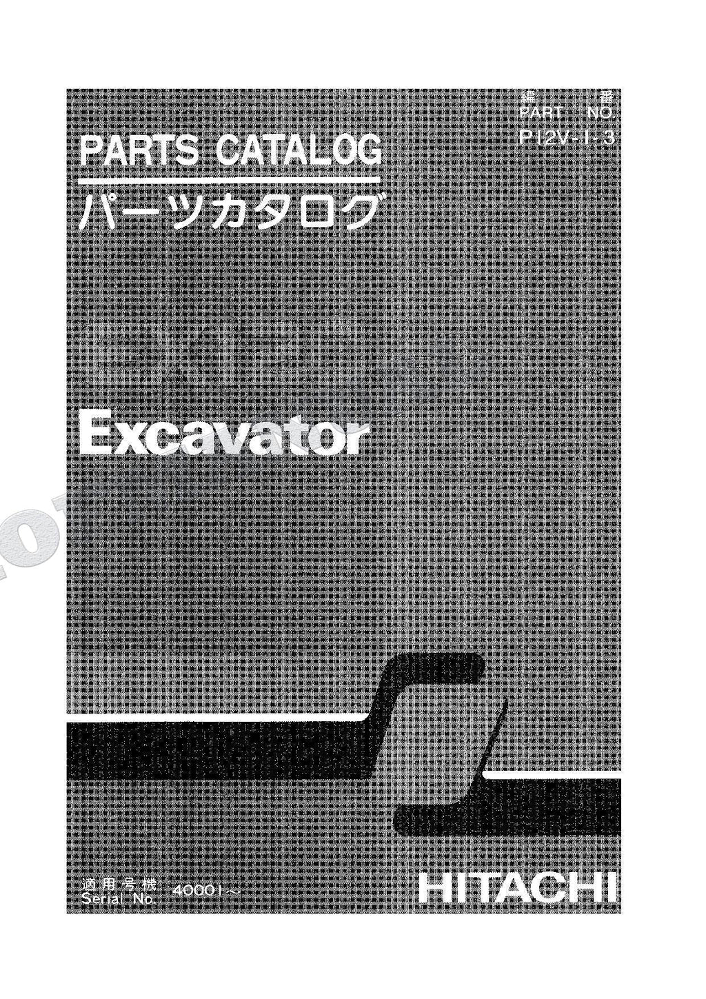 HITACHI EX120-3 Excavator Parts Catalog Manual SN 40001-