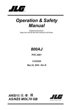 JLG 800AJ Boom Lift Maintenance Operation Operators Manual 31223029